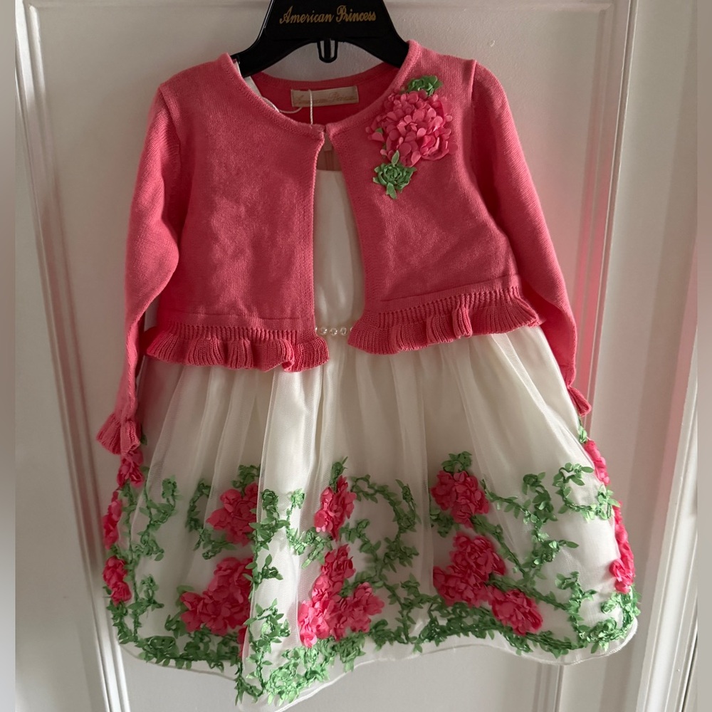 American Princess Pink and White Floral Dress